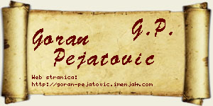 Goran Pejatović vizit kartica